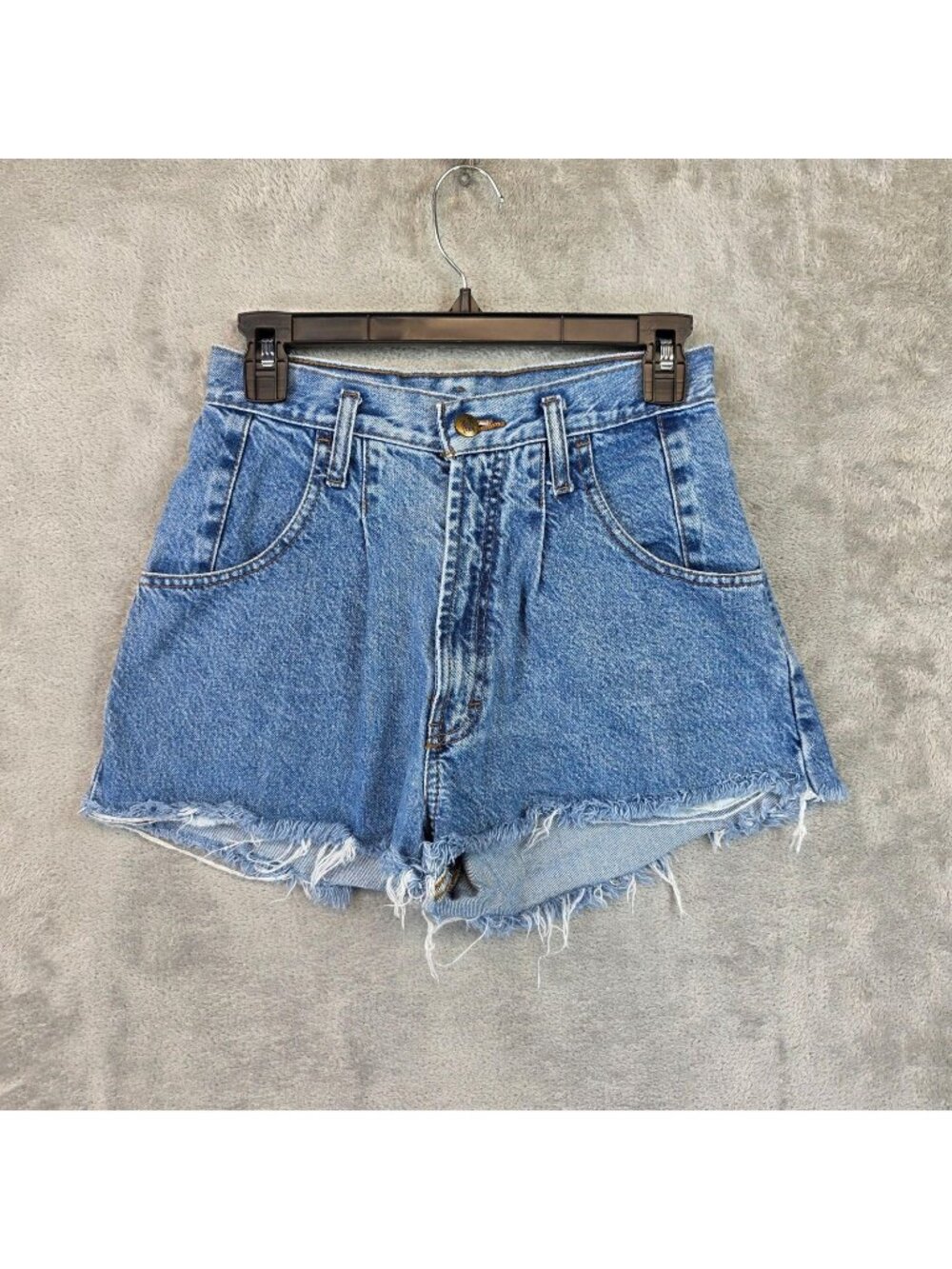 Vintage Whooz Blooz Jeans Shorts Juniors 11/12 Blue Denim Cutoff Frayed Hem